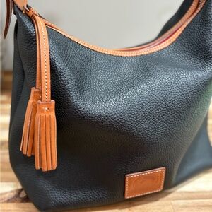 Black and Tan Leather Tassle bag